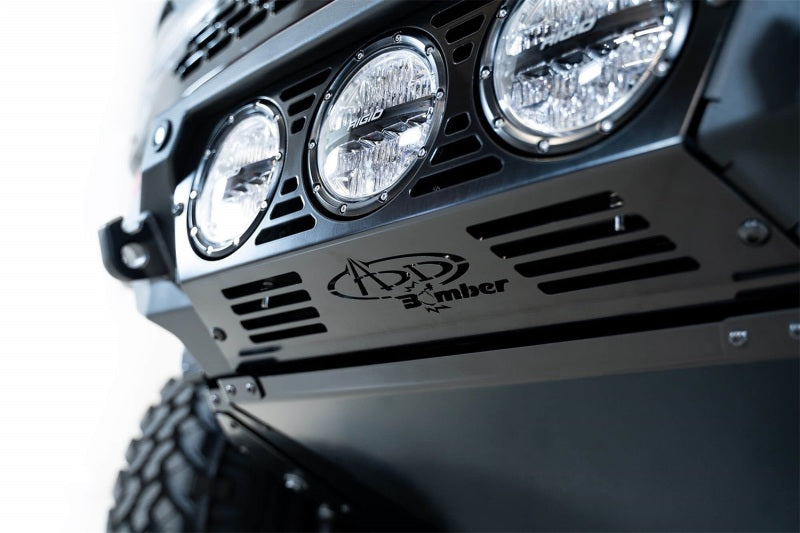 Addictive Desert Designs F230194130103 21-22 Ford Bronco Bomber Front Bumper (w/ 3 Rigid 360 Mounts)