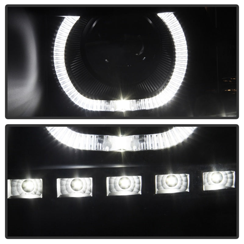 SPYDER 9032189 Xtune Chevy Silverado 1500/2500/3500 07-13 LED Halo Projector Headlights Black PRO-JH-CSIL07-CFB-BK