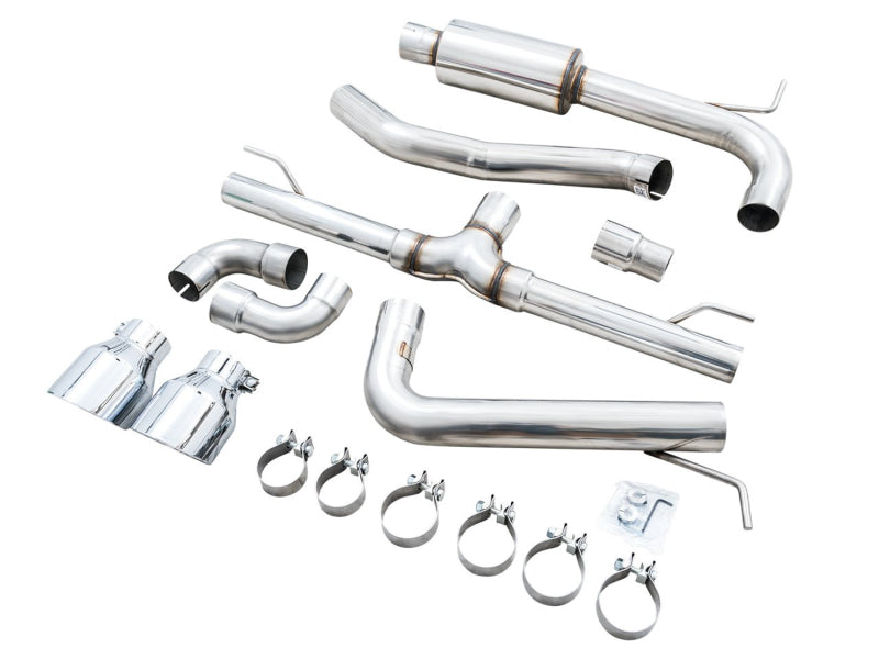 AWE Tuning 3020-32658 AWE 2022 VW GTI MK8 Track Edition Exhaust - Chrome Silver Tips