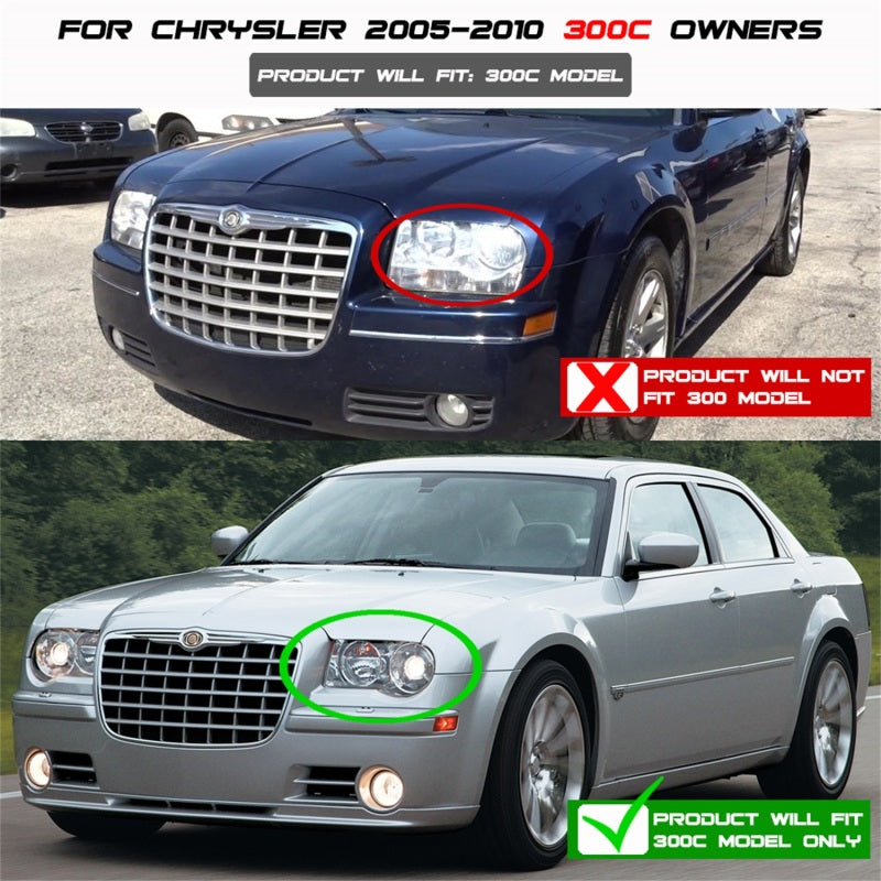 SPYDER 5009159 Spyder Chrysler 300C 05-10 Projector Headlights LED Halo LED Smke (Not Included) PRO-YD-C300C-HL-SM