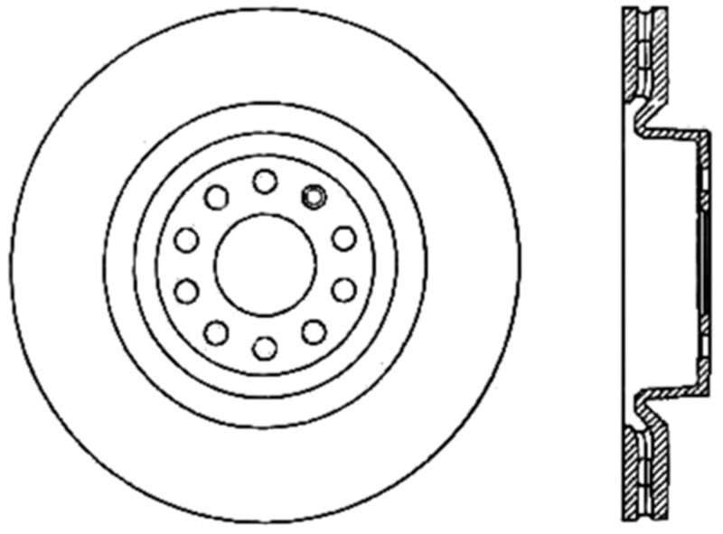Stoptech 127.33098L StopTech Slotted & Drilled Sport Brake Rotor