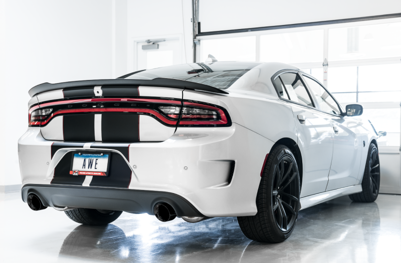AWE Tuning 3020-33070 2015+ Dodge Charger 6.4L/6.2L Non-Resonated Touring Edition Exhaust - Diamond Blk Tips