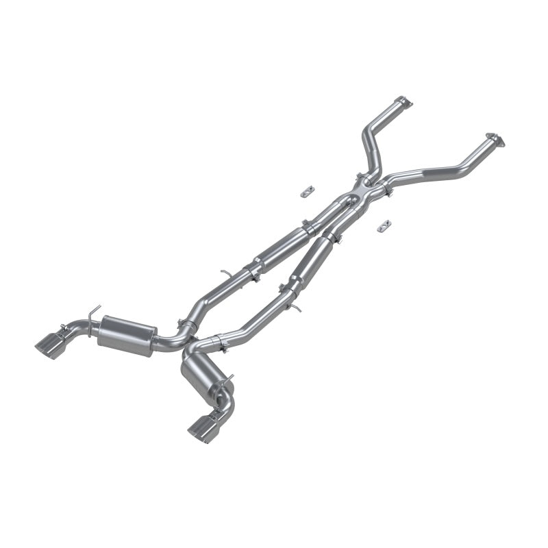 MBRP S4406304 17+ Infiniti Q60 3.0L RWD/AWD 3in Cat-Back Dual Split Rear Street Version w/4.5in OD Tips -T304