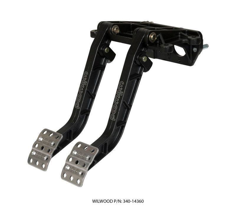 Wilwood 340-14360 Adjustable-Tandem Dual Pedal - Brake / Clutch - Fwd. Swing Mount - 6.25:1 - Black E-Coat