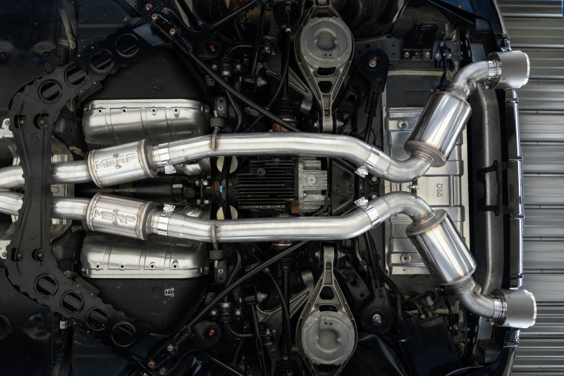 MBRP S44083CF 23-24 Nissan Z 3.0L Armor Pro T304 Stainless Steel 3in Cat-Back Dual Rear Exit w/ 5in OD CF Tip