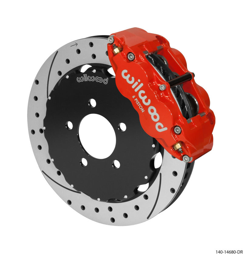 Wilwood 140-14680-DR Narrow Superlite 6R Front Big Brake Kit 12.88in Drilled Red 05-11 Ford Crown Victoria