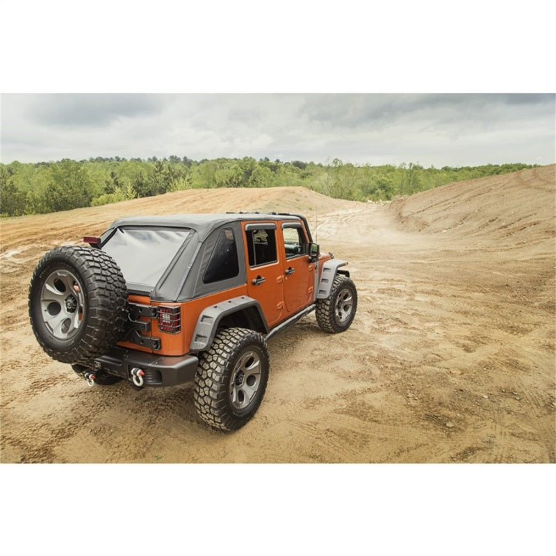 Rugged Ridge 13750.38 Bowless Soft Top Black Diamond 4-Door 07-18 Jeep Wrangler JK