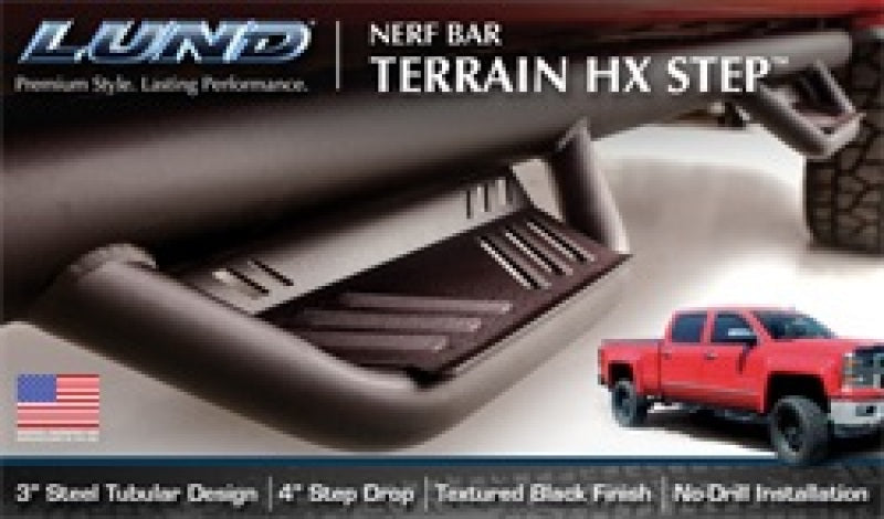 LUND 34641225 Lund 15-17 Chevy Colorado Crew Cab Terrain HX Step Nerf Bars - Black