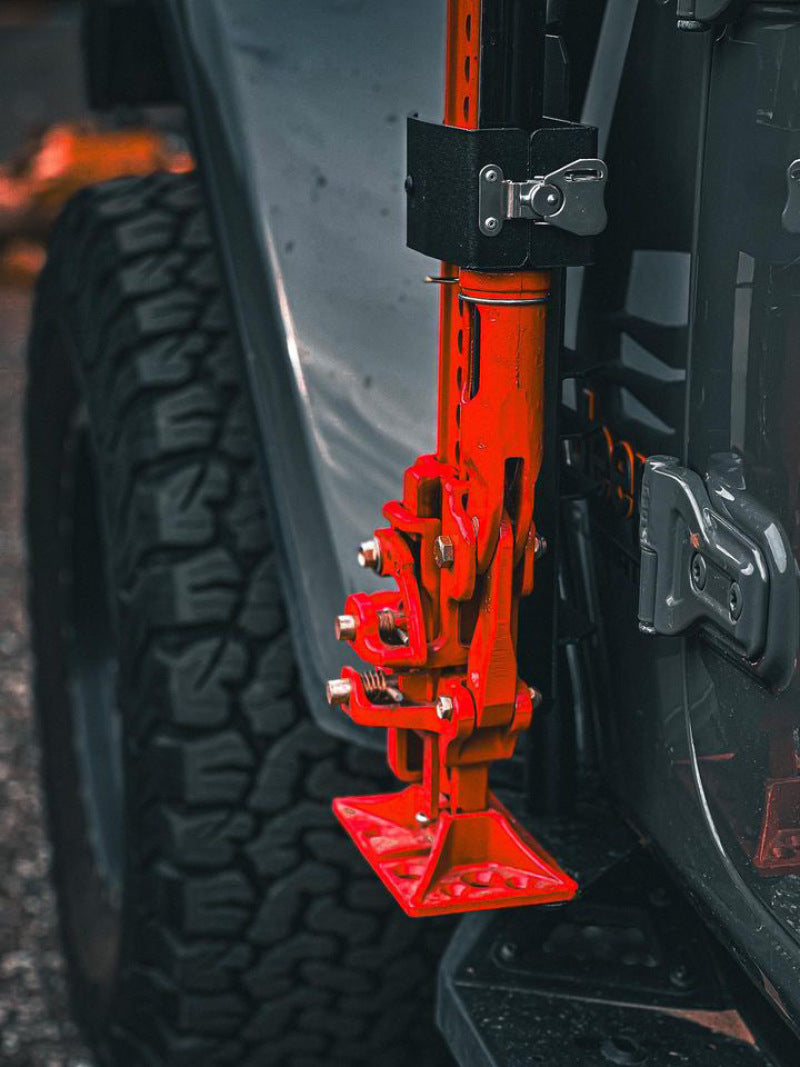 Go Rhino 701011T 18-24 Jeep Wrangler JL/JLU/JT Front Fender Jack Mount for Hi-Lift Jack - Tex. Blk