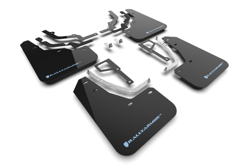 Rally Armor MF117-UR-BLK-PBL 2025+ Hyundai Ioniq 5 N Black Mud Flap w/ Light Blue Logo