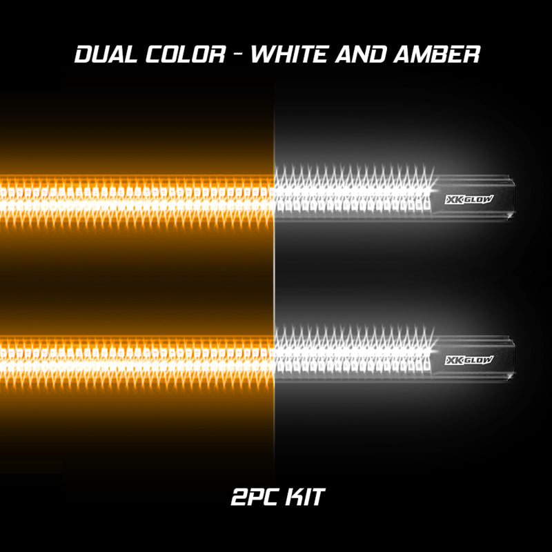 XKGLOW XK041022 XK Glow Jeep & Truck Running Board Light w/ Turn Signal 2x48in White + Amber
