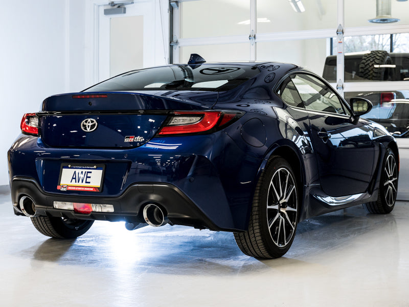 AWE Tuning 3020-32279 AWE Subaru BRZ/ Toyota GR86/ Toyota 86 Track Edition Cat-Back Exhaust- Chrome Silver Tips