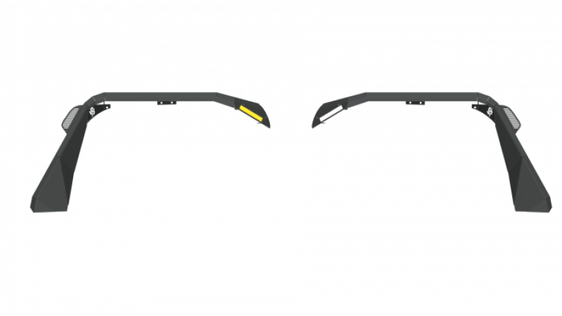 Road Armor 518AFFWB 18-21 Jeep Wrangler JL Stealth Wide Front Fender Flare Body Armor w/LED DRL - Tex Blk