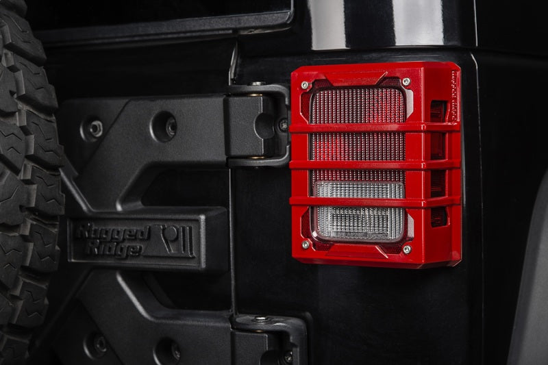 Rugged Ridge 11226.06 07-18 Jeep Wrangler JK Red Elite Tail Light Guards