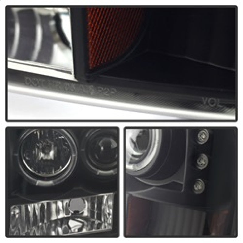 SPYDER 5078452 Spyder Ford F250 Super Duty 99-04 Projector Version 2 LED Halo LED Blk Smke PRO-YD-FF25099-1P-G2-BSM