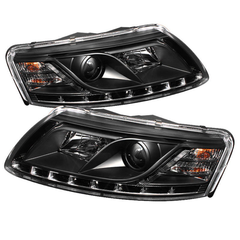 SPYDER 5029416 Spyder Audi A6 05-07 Projector Headlights Halogen Model Only - DRL Black PRO-YD-ADA605-DRL-BK