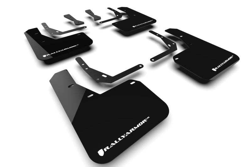 Rally Armor MF103-UR-BLK-WH 2024 Hyundai Kona N Line Black UR Mud Flap - White Logo