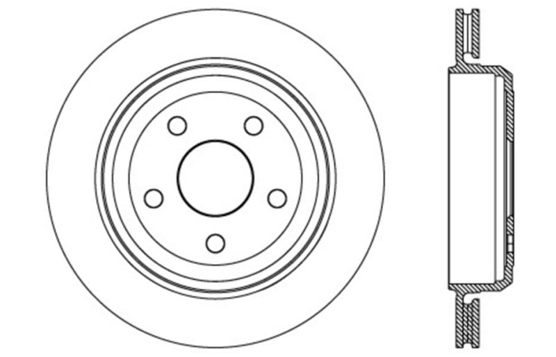 Stoptech 127.58007L StopTech Slotted & Drilled Sport Brake Rotor 11-15 Jeep Grand Cherokee (Excludes SRT8)