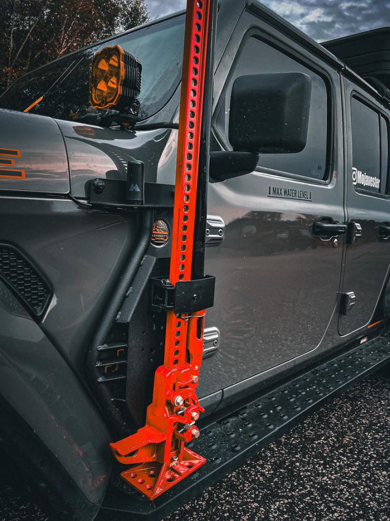 Go Rhino 701011T 18-24 Jeep Wrangler JL/JLU/JT Front Fender Jack Mount for Hi-Lift Jack - Tex. Blk