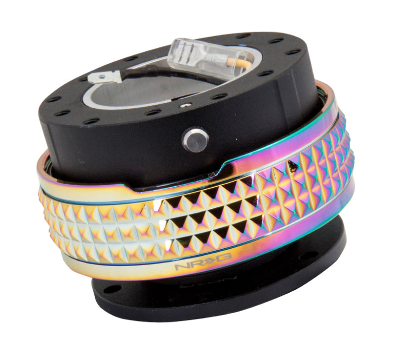 NRG SRK-210BK/MC Quick Release Kit - Pyramid Edition - Black Body / Neochrome Pyramid Ring