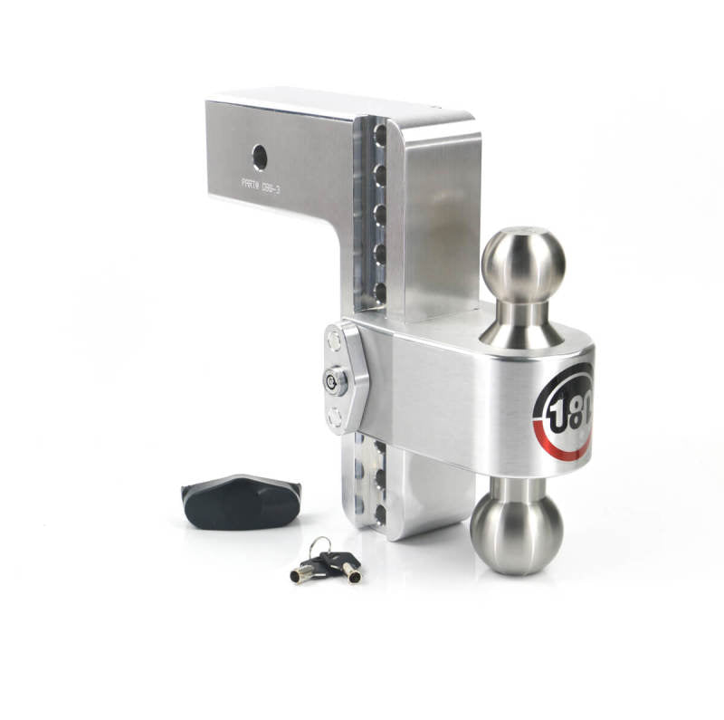 Weigh Safe LTB8-3 180 Hitch 8in Drop Hitch & 3in Shank (10K/21K GTWR) - Aluminum