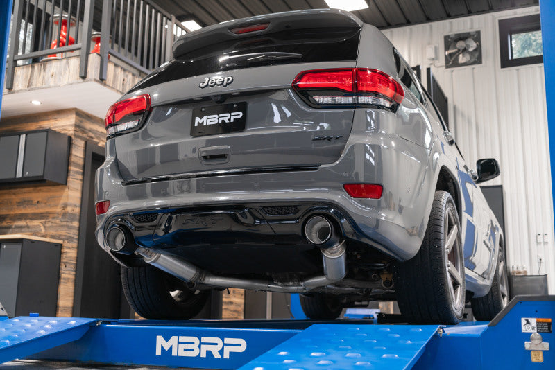 MBRP S55253CF 2012+ Jeep Grand Cherokee SRT 6.4L 3in Dual Rear Exit T304SS Catback Exhaust - CF Tips
