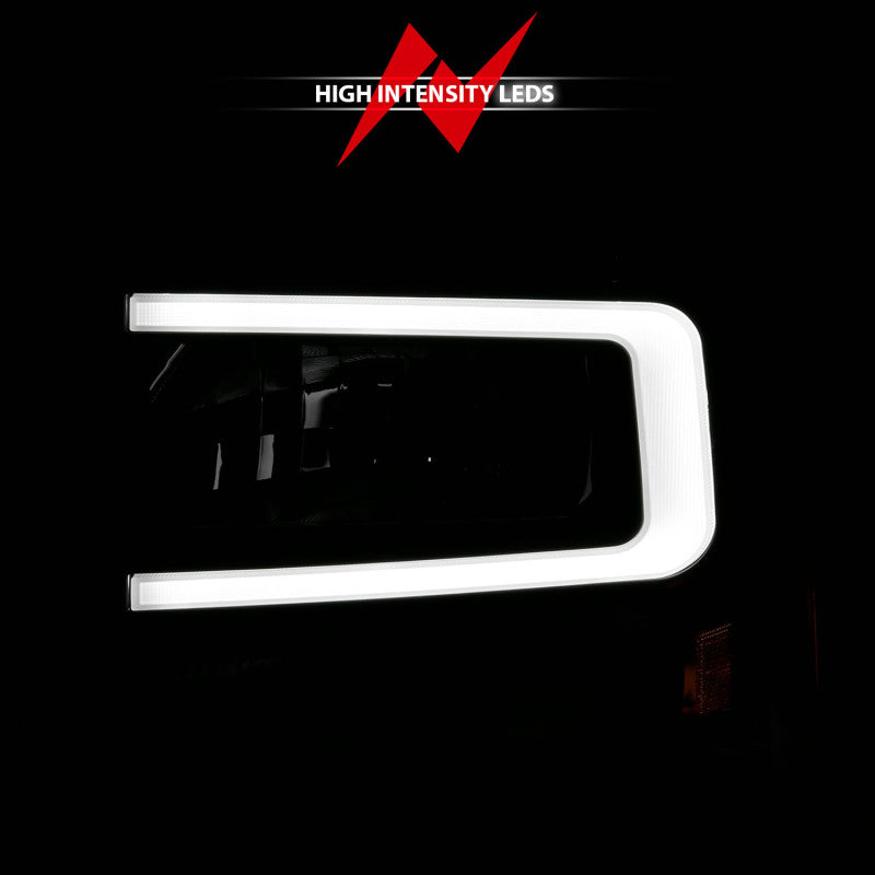 ANZO 111549 99-04 Ford F250/F350/F450/Excursion (excl. 99) Crystal Headlights - w/ Light Bar Black Housing