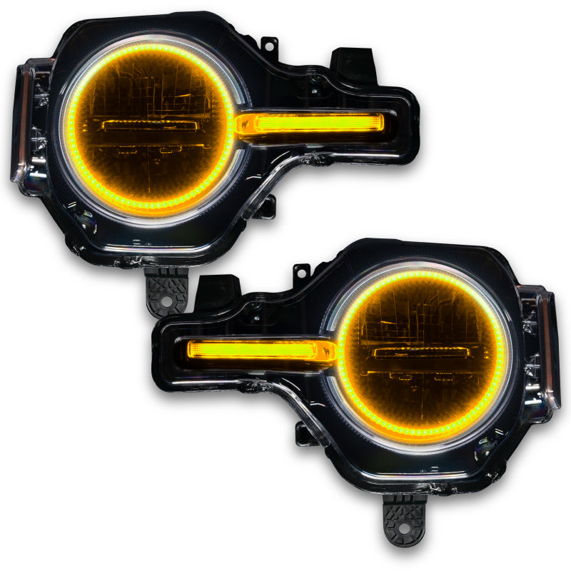 ORACLE Lighting 1471-330 Oracle 21-22 Ford Bronco Headlight Halo Kit w/DRL Bar - Base Headlights -w/RF Cntrl SEE WARRANTY