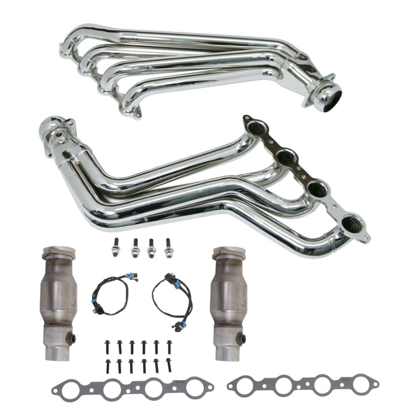 BBK 4021 10-15 Camaro LS3 L99 Long Tube Exhaust Headers With Converters - 1-3/4 Chrome