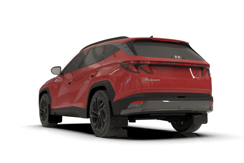 Rally Armor MF135-UR-BLK-DGRY 2025+ Hyundai Tucson (Excl. ICE & XRT) Black UR Mud Flap w/ Dark Grey Logo