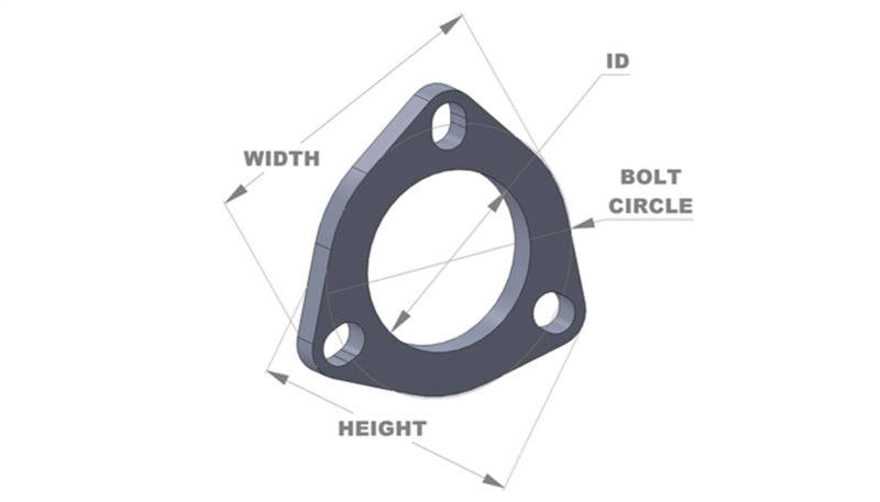 Vibrant 1482 3-Bolt T304 SS Exhaust Flanges (2.5in I.D.) - 5 Flange Bulk Pack