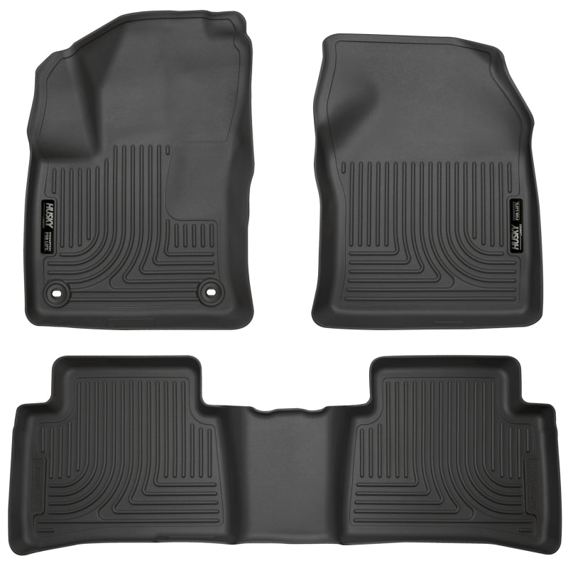 Husky Liners 98991 2016 Toyota Prius Weatherbeater Black Front & 2nd Seat Floor Liners (Footwell Coverage)
