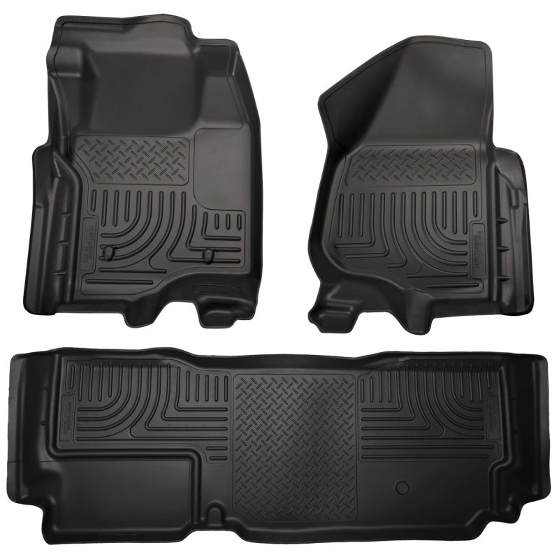 Husky Liners 99721 2012.5 Ford SD Super Cab WeatherBeater Combo Black Floor Liners (w/o Manual Trans Case)
