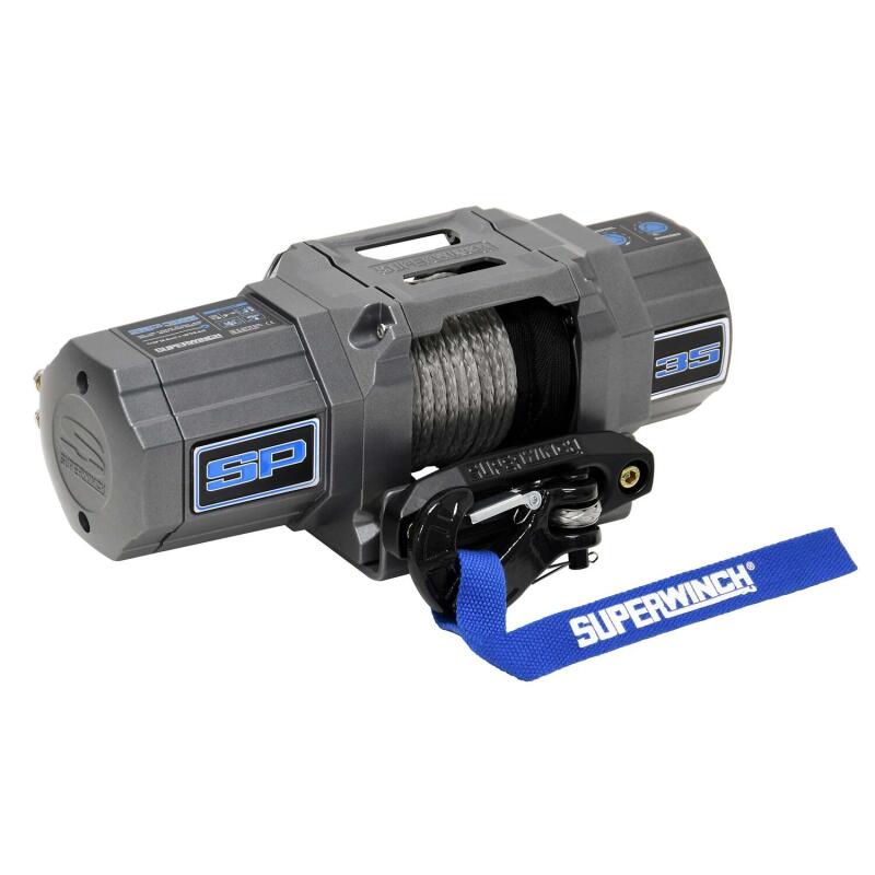 Superwinch 1135250 3500 LBS 12V DC 7/32in x 40ft Synthetic Rope Hawse Fairlead SP 35SR Winch