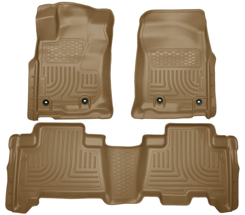 Husky Liners 99573 2013 Toyota 4Runner WeatherBeater Tan Front & 2nd Seat Floor Liners