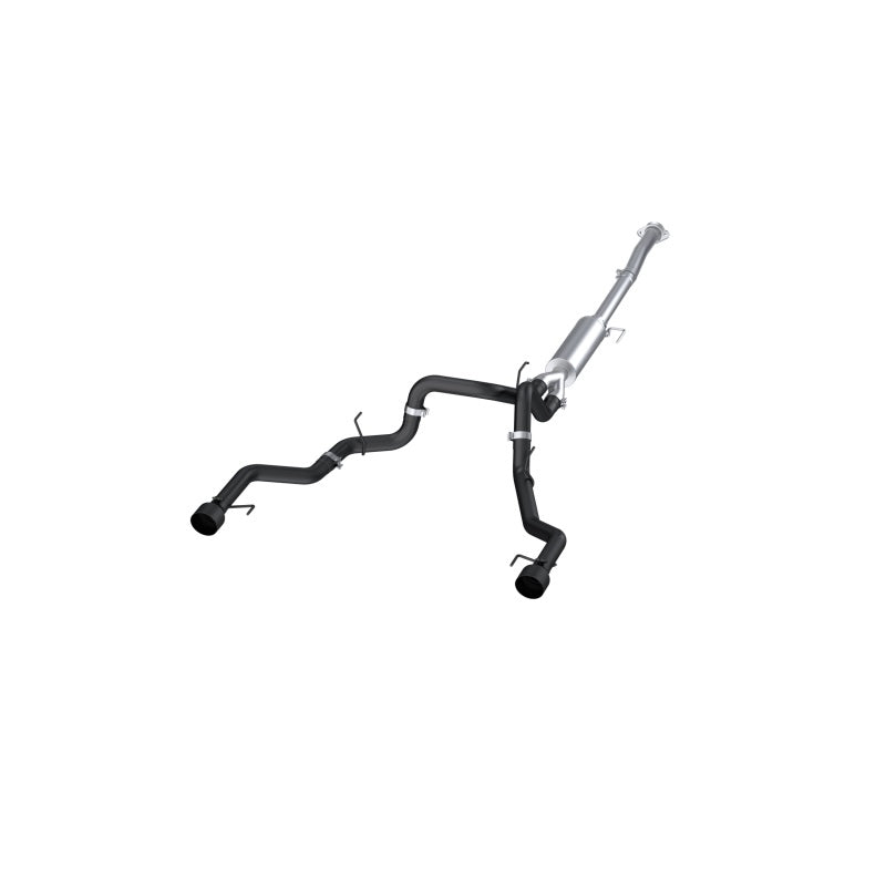 MBRP S5268BLK 22-23 Ford F150 T304 5in OD Black Tip Dual Rear Exit 3in Black Coated Cat Back Exhaust