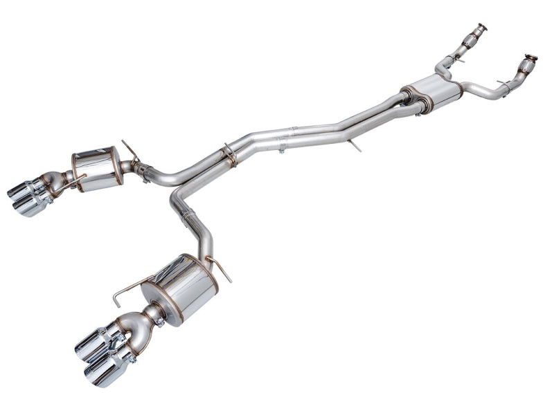 AWE Tuning 3015-42103 19-23 Audi C8 S6/S7 2.9T V6 AWD Touring Edition Exhaust - Chrome Silver Tips