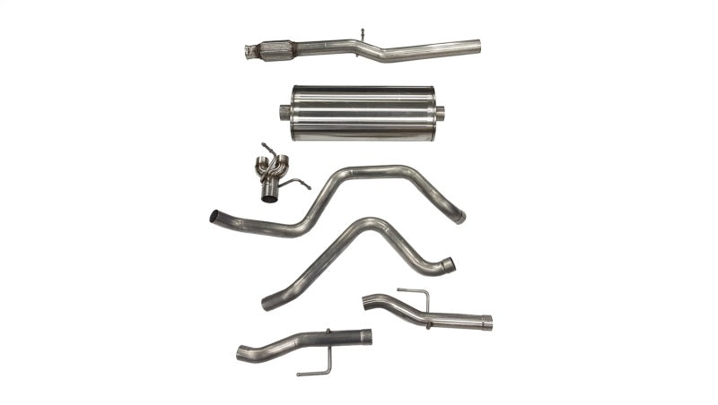 CORSA Performance 21028 Corsa 2019-2024 Chevy Silverado 5.3L Crew Cab 3in Cat-Back Dual Rear Exit w/ Polished Tip