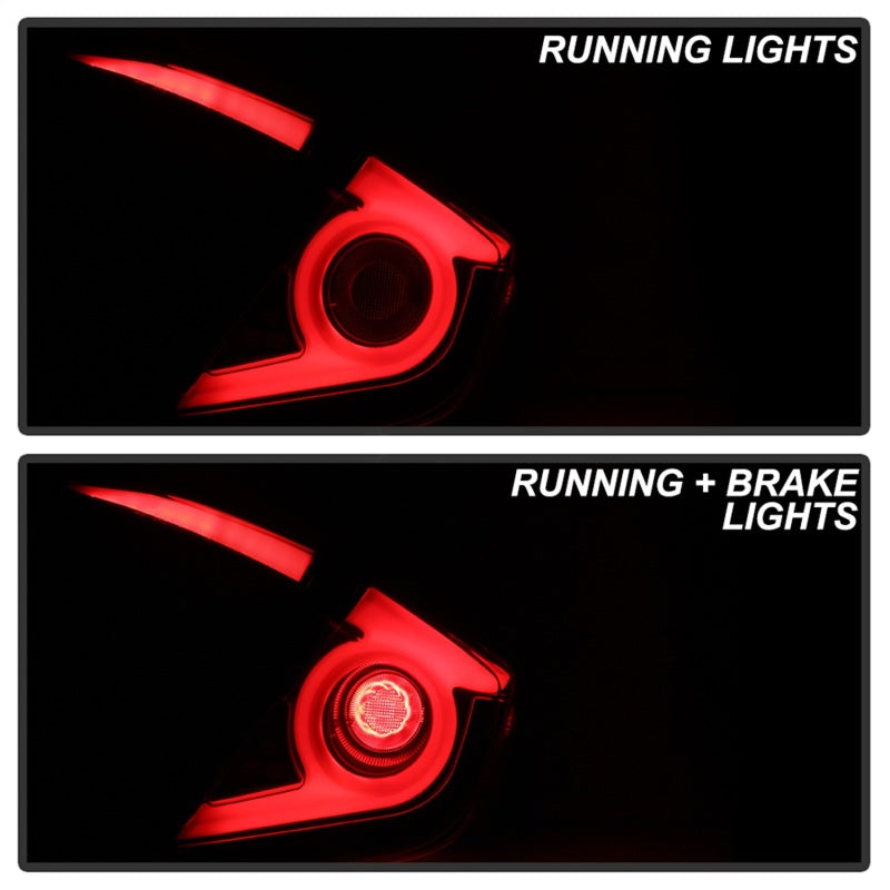 SPYDER 5086051 Spyder 16-19 Honda Civic 4 Door Light Bar LED Tail Lights - Black - ALT-YD-HC164D-LB-BK