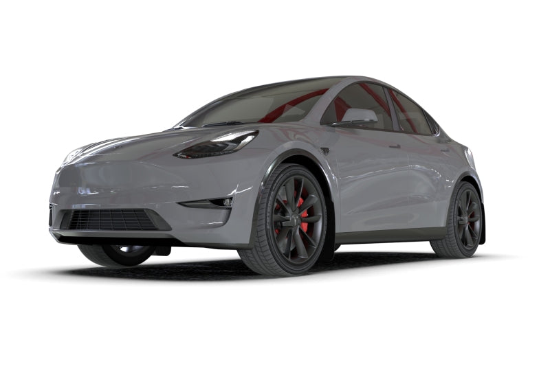 Rally Armor MF72-UR-BLK/MBK 20-22 Tesla Model Y Black Mud Flap - Metallic Black Logo