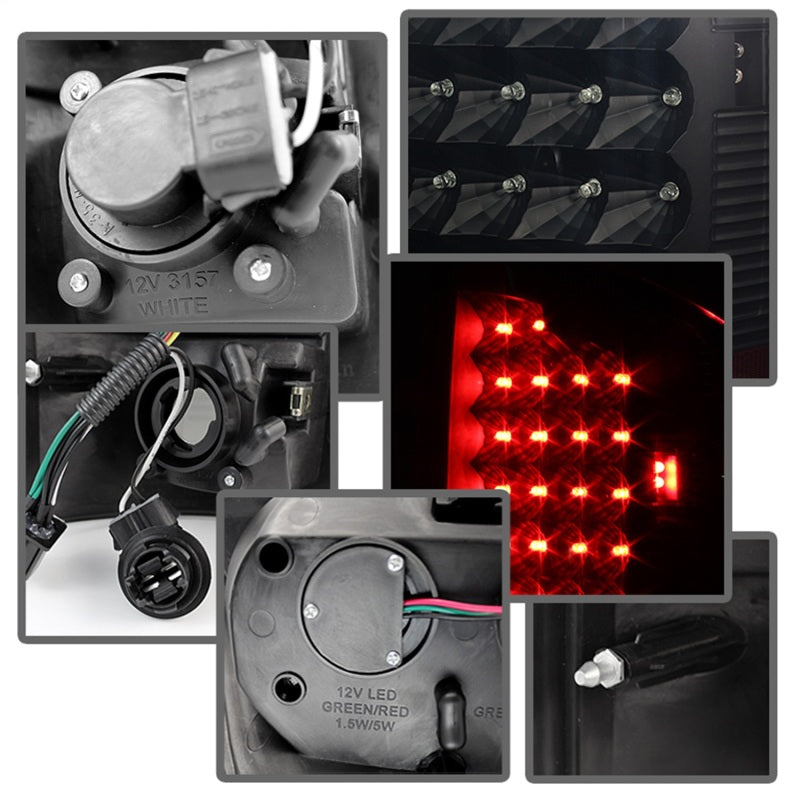 SPYDER 5077509 Xtune Dodge RAM 02-06 1500 / RAM 2500/3500 03-06 LED Tail Light Black Smoke ALT-JH-DR02-LED-BKSM