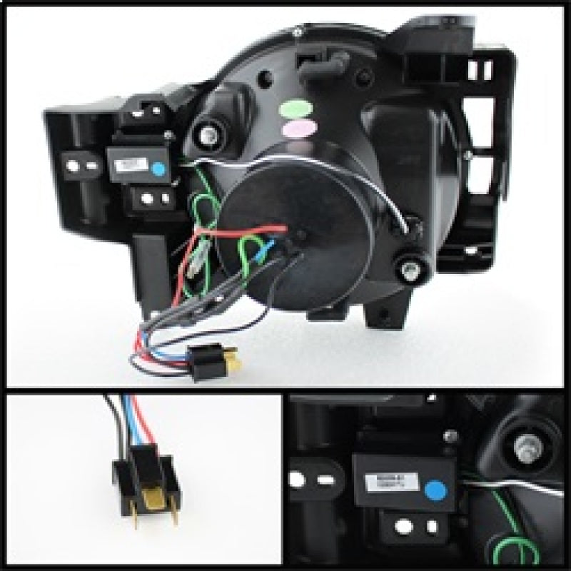 SPYDER 5075314 Spyder Toyota FJ Cruiser 07-14 Projector Halogen Model- 3D DRL LED Blk PRO-YD-TFJ07-3DDRL-BK