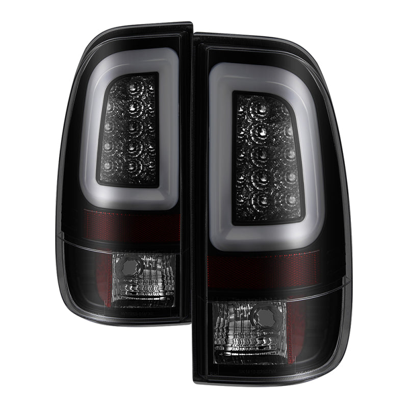 SPYDER 5084729 Spyder 08-16 Ford Super Duty F-250 V3 Light Bar LED Tail Lights - Blk Smoke ALT-YD-FS07V3-LBLED-BSM