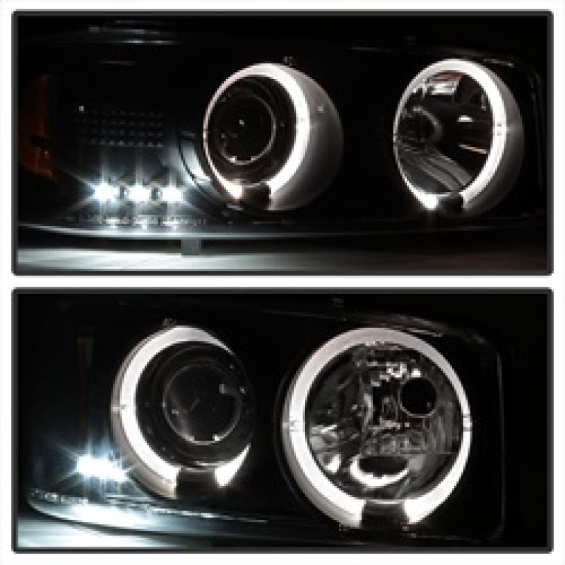SPYDER 5009357 Spyder GMC Sierra 1500/2500/3500 99-06 Projector Headlights LED Halo LED Black PRO-YD-CDE00-HL-BK