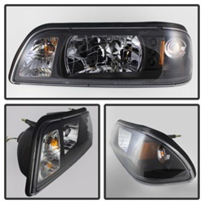 SPYDER 5012531 Spyder Ford Mustang 87-93 1PC LED (Replaceable LEDs)Crystal Headlights Black HD-YD-FM87-1PC-LED-BK
