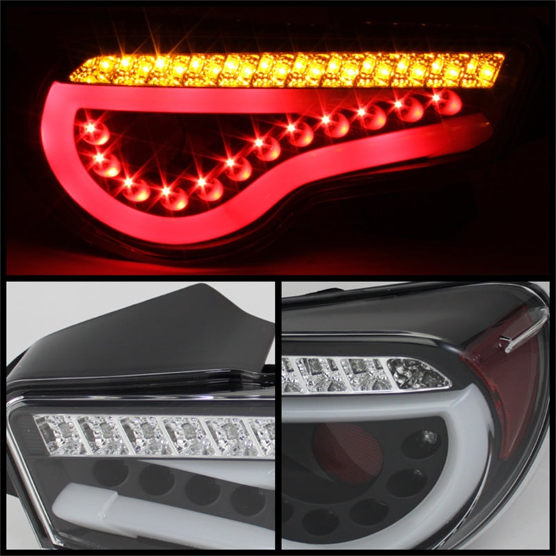 SPYDER 5072009 Spyder Scion FRS 12-14/Subaru BRZ 12-14 Light Bar LED Tail Lights Black ALT-YD-SFRS12-LBLED-BK