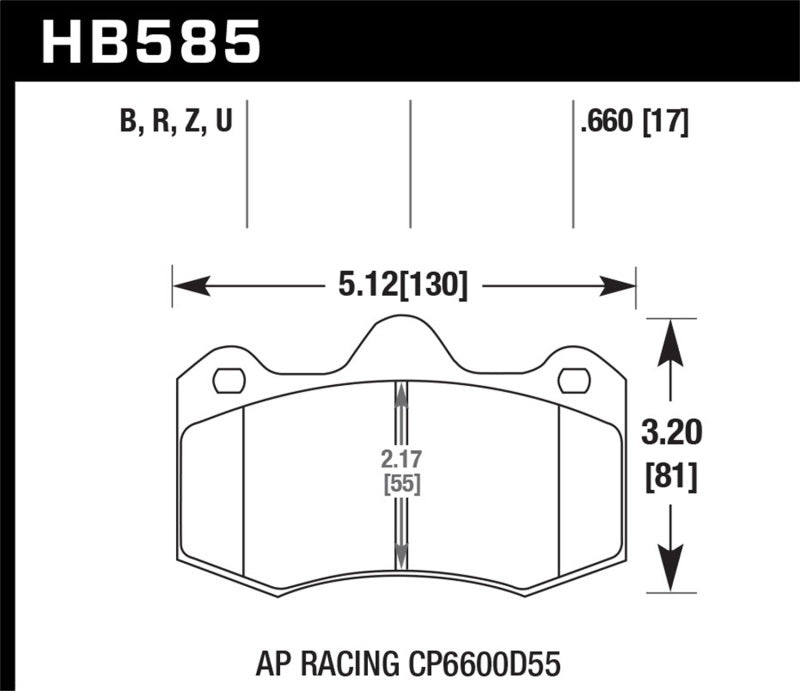 Hawk Performance HB585B.660 Hawk 12-14 McLaren MP4-12C HPS 5.0 Front Brake Pads