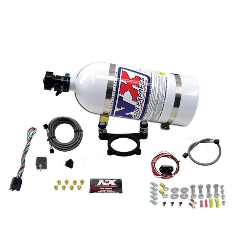 Nitrous Express 20948-10 11-15 Ford Mustang GT 5.0L Coyote 4 Valve Nitrous Plate Kit (50-200HP) w/10lb Bottle
