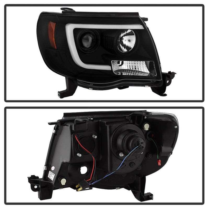 SPYDER 5084514 Spyder Toyota Tacoma 05-11 Projector Headlights - Light Bar DRL - Black PRO-YD-TT05V2-LB-BK