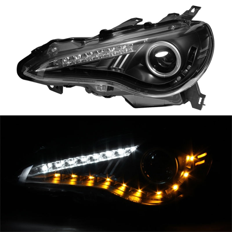 SPYDER 5075475 Spyder Subaru BRZ 12-14 Projector Headlights- DRL LED Black PRO-YD-SUBRZ12-BK